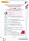 Changing word meaning with the prefix un- football worksheet Changing word meaning with the prefix un- football worksheet