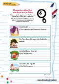 Character detective: emotions and actions worksheet Character detective: emotions and actions worksheet