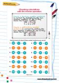 Checking calculations with the inverse operation worksheet Checking calculations with the inverse operation worksheet