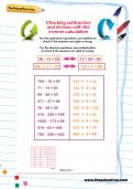 Checking subtraction and division with the inverse calculation Checking subtraction and division with the inverse calculation