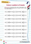 Colour a pattern of beads worksheet Colour a pattern of beads worksheet