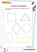 Colour the shapes worksheet Colour the shapes worksheet