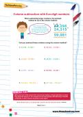 Column subtraction with five-digit numbers worksheet Column subtraction with five-digit numbers worksheet