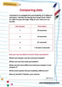 Comparing data worksheet Comparing data worksheet