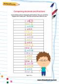 Comparing decimals and fractions worksheet Comparing decimals and fractions worksheet