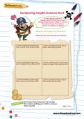 Comparing lengths treasure hunt worksheet Comparing lengths treasure hunt worksheet