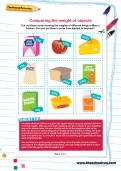 Comparing the weight of objects worksheet Comparing the weight of objects worksheet