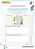 Comparing weights directly worksheet Comparing weights directly worksheet