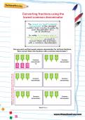 Converting fractions using the lowest common denominator worksheet Converting fractions using the lowest common denominator worksheet