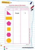 Count the sides of 2D shapes worksheet Count the sides of 2D shapes worksheet