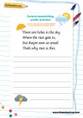 Cursive handwriting: poetic practice worksheet Cursive handwriting: poetic practice worksheet