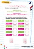 Decimals: doubling and halving worksheet Decimals: doubling and halving worksheet