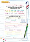 Determiners: filling in the gaps worksheet Determiners: filling in the gaps worksheet