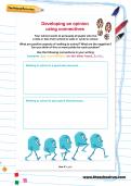 Developing an opinion using connectives worksheet Developing an opinion using connectives worksheet