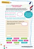 Direct speech rules and punctuation worksheet Direct speech rules and punctuation worksheet