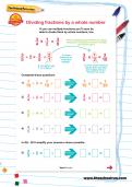 Dividing fractions by a whole number worksheet Dividing fractions by a whole number worksheet