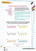 Division using chunking practice worksheet Division using chunking practice worksheet