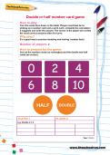 Double or half number card game worksheet Double or half number card game worksheet