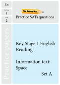 KS1 English SATs practice paper set A KS1 English SATs practice paper set A