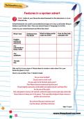 Features in a spoken advert worksheet Features in a spoken advert worksheet