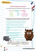 Find the subject and object worksheet Find the subject and object worksheet