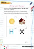 Finding a quarter of a shape worksheet Finding a quarter of a shape worksheet
