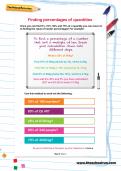 Finding percentages of quantities worksheet Finding percentages of quantities worksheet