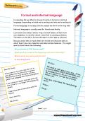 Formal and informal language worksheet Formal and informal language worksheet
