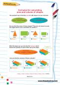 Formulas for calculating area and volume of shapes worksheet Formulas for calculating area and volume of shapes worksheet