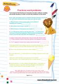 Fractions word problems worksheet Fractions word problems worksheet
