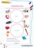 Handling data: sorting worksheet Handling data: sorting worksheet