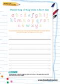 Handwriting worksheet: words in lower case Handwriting worksheet: words in lower case