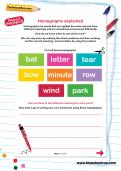 Homographs explained worksheet Homographs explained worksheet
