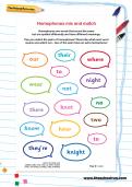 Homophones mix and match worksheet Homophones mix and match worksheet