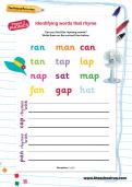 Identifying words that rhyme worksheet Identifying words that rhyme worksheet