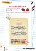 Instruction text puzzle Instruction text puzzle