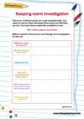 Keeping warm investigation worksheet Keeping warm investigation worksheet