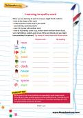 Learning to spell a word worksheet Learning to spell a word worksheet