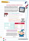 Learning vocabulary related to time worksheet Learning vocabulary related to time worksheet