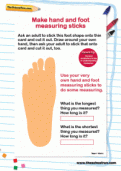 Make hand and foot measuring sticks activity Make hand and foot measuring sticks activity