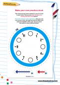 Make your own practice clock worksheet Make your own practice clock worksheet
