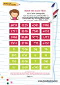 Match the place value worksheet Match the place value worksheet