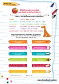 Matching sentences containing determiners worksheet Matching sentences containing determiners worksheet