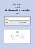 Key Stage 1 - 2003 Maths SATs Papers 2003 Maths SATs Papers