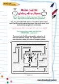 Maze puzzle: giving directions worksheet Maze puzzle: giving directions worksheet