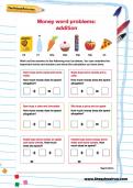 Money word problems: Addition worksheet Money word problems: Addition worksheet