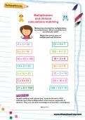 Multiplication and division calculations matching worksheet Multiplication and division calculations matching worksheet