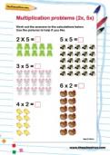 Multiplication problems (2x, 5x) worksheet Multiplication problems (2x, 5x) worksheet