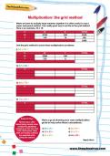 Multiplication: the grid method worksheet Multiplication: the grid method worksheet
