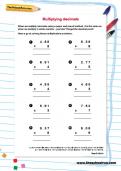 Multiplying decimals worksheet Multiplying decimals worksheet